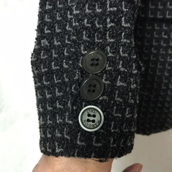 MARGON Women’s Blazer Gray Wool Blend Made in Italy Lined Button Front Size L - Picture 7 of 13